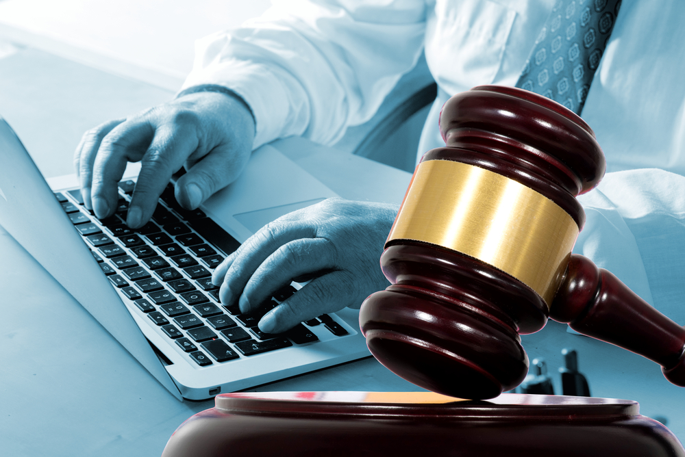 law firm IT solutions - laptop and gavel image